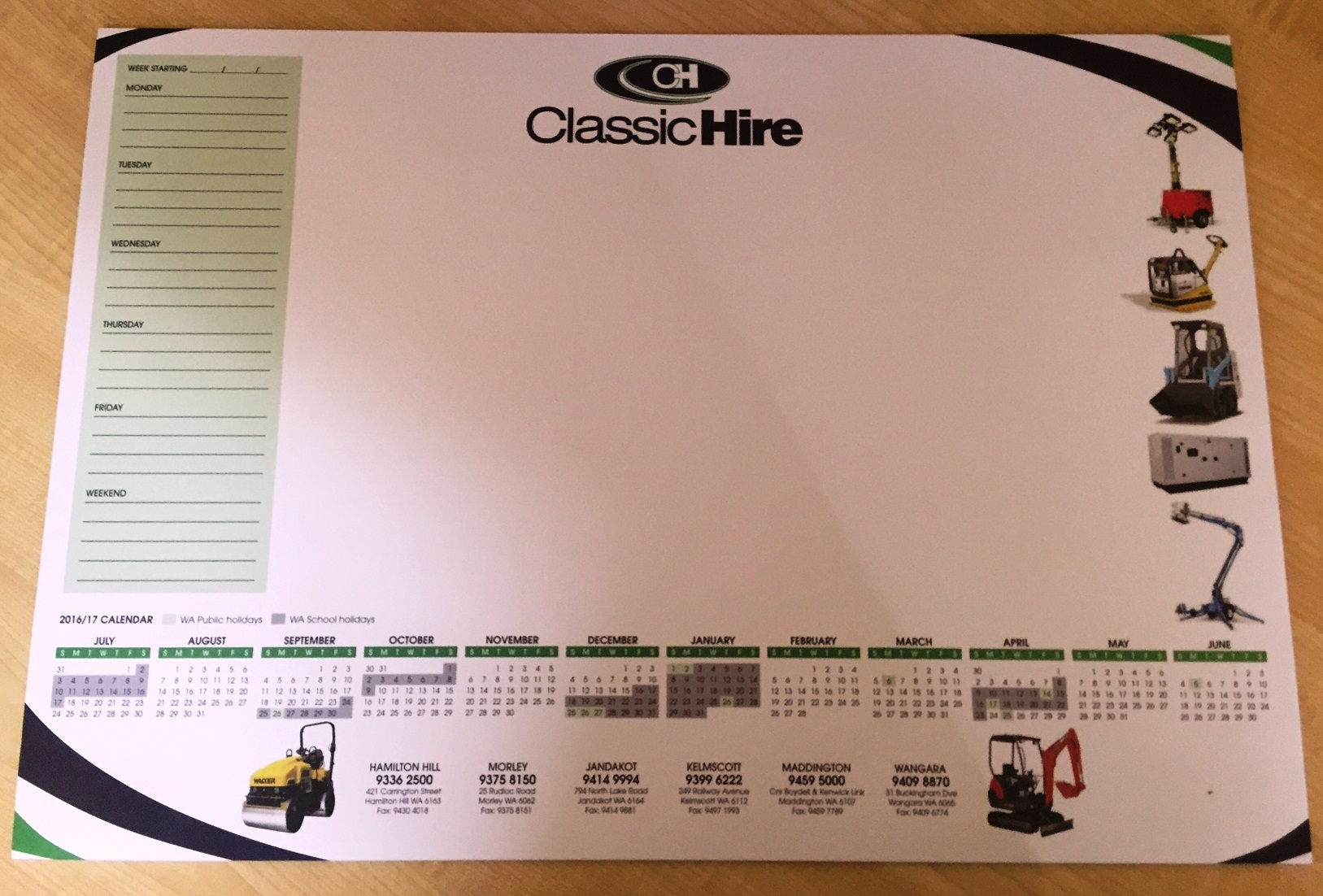 Custom Deskpad Printed by G Force Printing Perth