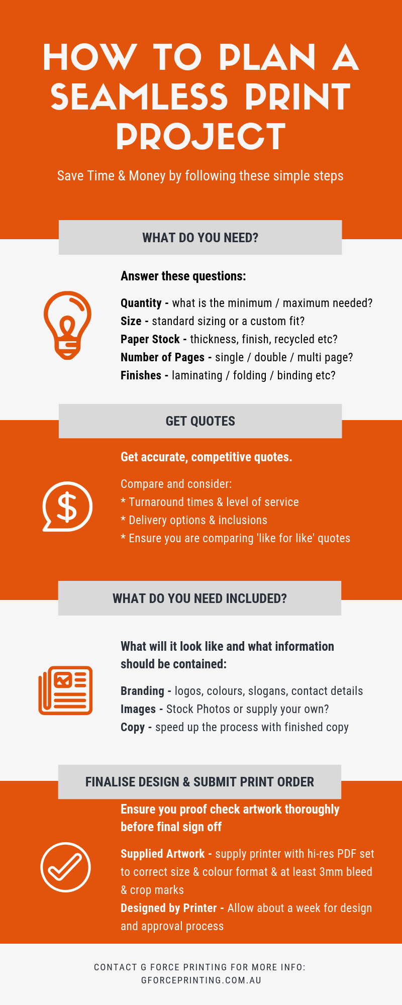 How to Plan a Seamless Print Project Infographic
