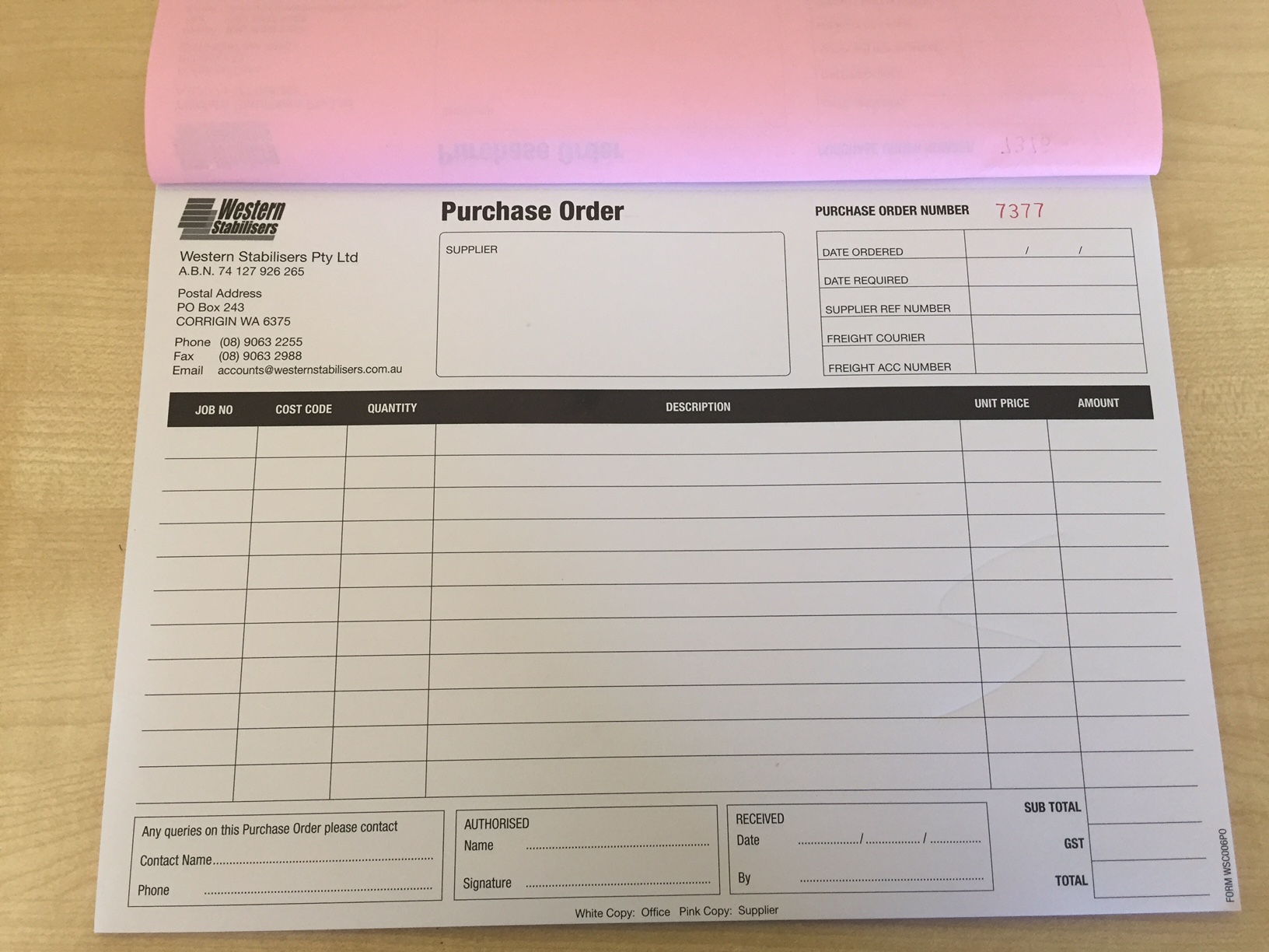 Custom Printed Purchase Order Books - G Force Printing