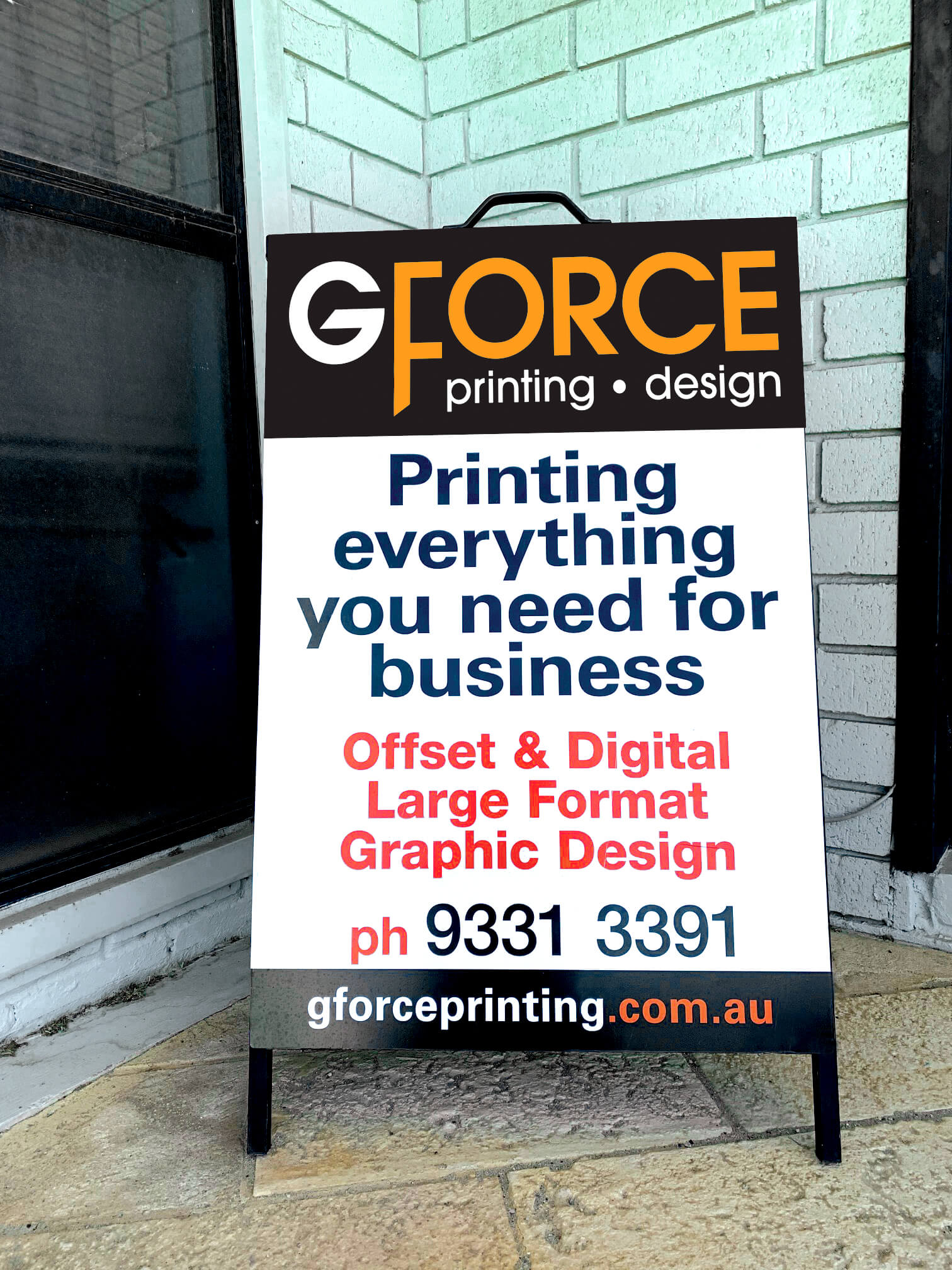 G Force A Frame Sign